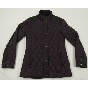 NWOT Lauren Ralph Lauren Equestrian Quilted Full Zip Snap Coat Jacket XS